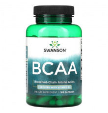 Аминокислоты Swanson, BCAA`` 100 капсул