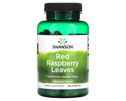 Фрукты и ягоды Swanson, Листья красной малины, 380 мг, 100 капсул Фрукты и ягоды Swanson, Листья красной малины, 380 мг, 100 капсул
