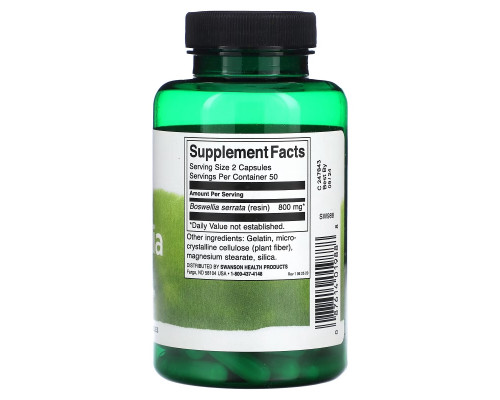 Swanson, Boswellia, 400 mg, 100 Capsules Swanson, Boswellia, 400 mg, 100 Capsules