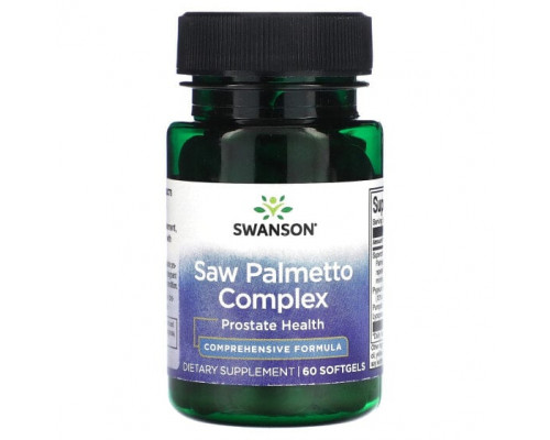 Мужское здоровье Swanson, Saw Palmetto, 60 мягких таблеток Мужское здоровье Swanson, Saw Palmetto, 60 мягких таблеток