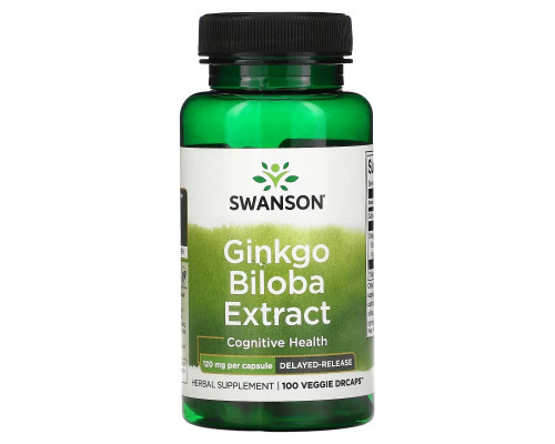 Swanson, Ginkgo Biloba Extract, 120 mg, 100 Veggie DRcaps Swanson, Ginkgo Biloba Extract, 120 mg, 100 Veggie DRcaps