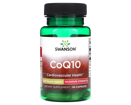 Swanson, Коэнзим Q10, максимальная эффективность, 200 мг, 30 капсул Swanson, Коэнзим Q10, максимальная эффективность, 200 мг, 30 капсул