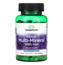 Swanson, Albion Multi-Mineral with Iron, 120 Capsules