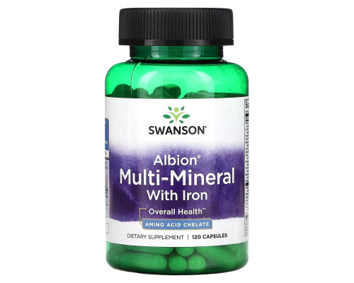 Swanson, Albion Multi-Mineral with Iron, 120 Capsules Swanson, Albion Multi-Mineral with Iron, 120 Capsules