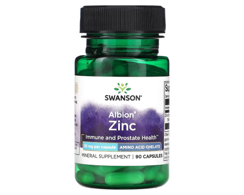 Swanson, Albion Zinc, 30 mg, 90 Capsules Swanson, Albion Zinc, 30 mg, 90 Capsules