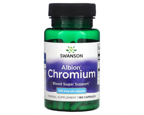 Минералы и микроэлементы Swanson, Albion Chromium, 200 мкг, 180 капсул Минералы и микроэлементы Swanson, Albion Chromium, 200 мкг, 180 капсул