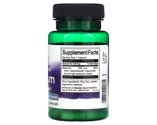 Swanson, SelenoExcell, Selenium, 200 mcg, 60 Capsules Swanson, SelenoExcell, Selenium, 200 mcg, 60 Capsules