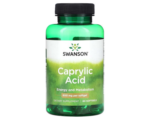 Swanson, Caprylic Acid, 600 mg, 60 Softgels Swanson, Caprylic Acid, 600 mg, 60 Softgels