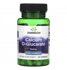 Swanson, Calcium D-Glucarate, Detox, 2-In-1 Formula, 60 Capsules