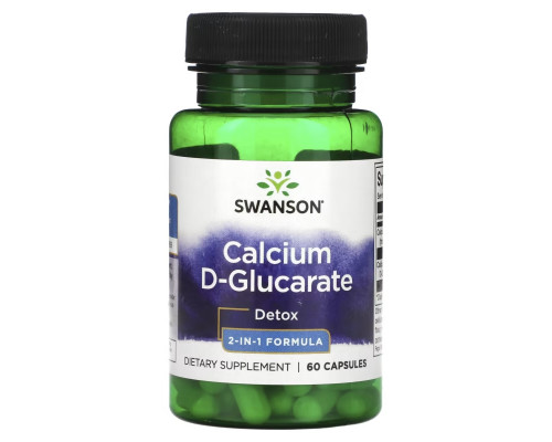 Swanson, Calcium D-Glucarate, Detox, 2-In-1 Formula, 60 Capsules Swanson, Calcium D-Glucarate, Detox, 2-In-1 Formula, 60 Capsules