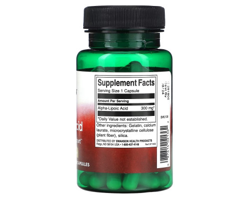 Swanson, Alpha Lipoic Acid, 300 mg, 60 Capsule Swanson, Alpha Lipoic Acid, 300 mg, 60 Capsule