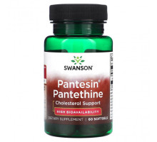 Витамины группы B Swanson, Pantesin Pantethine, 60 мягких таблеток