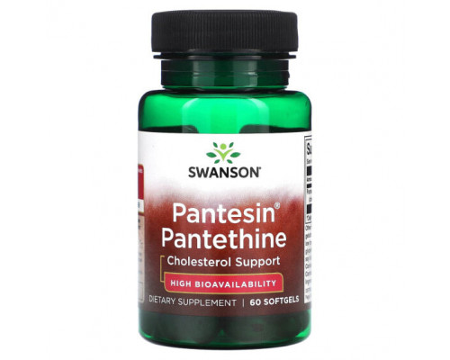 Витамины группы B Swanson, Pantesin Pantethine, 60 мягких таблеток Витамины группы B Swanson, Pantesin Pantethine, 60 мягких таблеток
