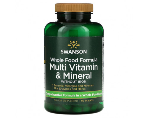 Витаминно-минеральные комплексы Whole Food Formula, Multi Vitamin & Mineral, 90 Tablets Витаминно-минеральные комплексы Whole Food Formula, Multi Vitamin & Mineral, 90 Tablets