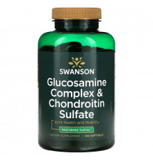 Swanson, Комплекс глюкозамина и хондроитинсульфат, 120 мягких таблеток