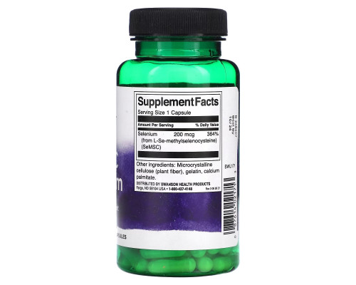 Swanson, SeMSC Selenium, 200 mcg, 120 Capsules Swanson, SeMSC Selenium, 200 mcg, 120 Capsules