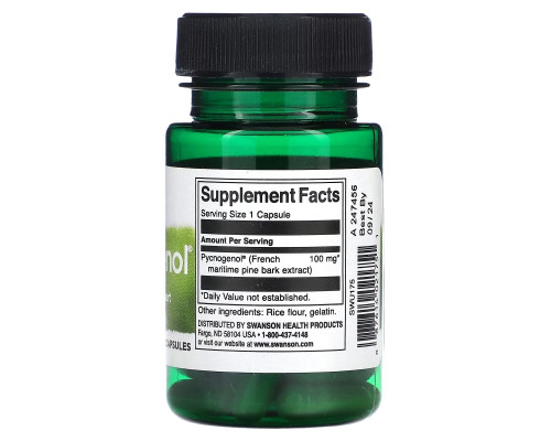 Swanson, Pycnogenol, 100 mg, 30 Capsules
