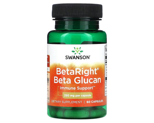 Swanson, BetaRight, Beta Glucan, 250 mg, 60 Capsules Swanson, BetaRight, Beta Glucan, 250 mg, 60 Capsules