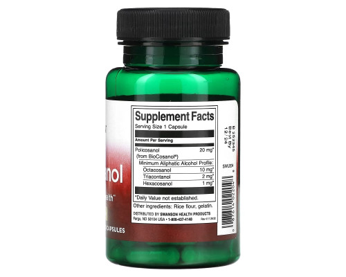 Swanson, Policosanol, 20 mg, 60 Capsules Swanson, Policosanol, 20 mg, 60 Capsules