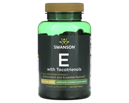 Swanson, Full Spectrum Vitamin E With Tocotrienols, 100 IU, 120 Softgels Swanson, Full Spectrum Vitamin E With Tocotrienols, 100 IU, 120 Softgels