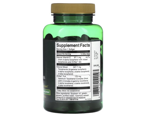Swanson, Full Spectrum Vitamin E With Tocotrienols, 100 IU, 120 Softgels Swanson, Full Spectrum Vitamin E With Tocotrienols, 100 IU, 120 Softgels