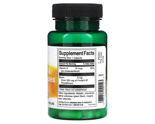 Swanson, Vitamin D & Boron Complex, 60 Capsules