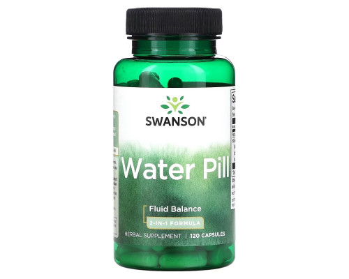 Swanson, Water Pill, формула 2-в-1, 120 капсул