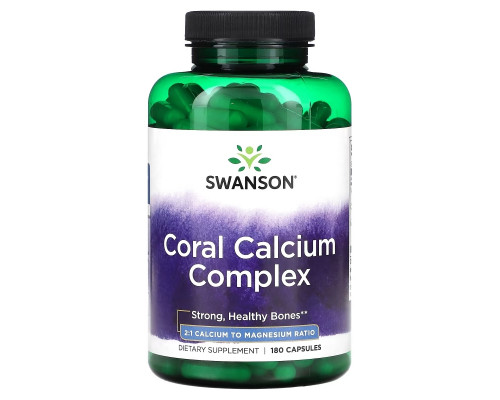 Swanson, Coral Calcium Complex, 180 Capsules Swanson, Coral Calcium Complex, 180 Capsules