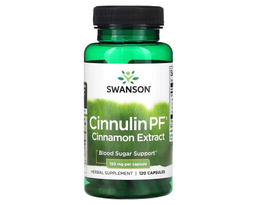 Swanson, Cinnulin PF, Cinnamon Extract, 150 mg , 120 Capsules