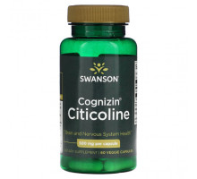 Улучшение памяти и работы мозга Swanson, Cognizin Citicoline, 500 мг, 60 растительных капсул