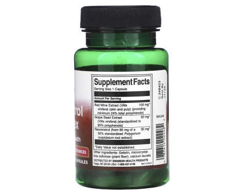 Swanson, Resveratrol Complex, 60 Capsules Swanson, Resveratrol Complex, 60 Capsules