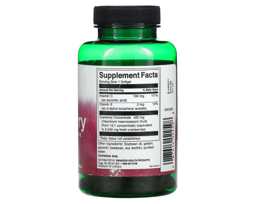 Swanson, Cranberry, Whole Fruit Concentrate, Super Strength, 60 Softgels Swanson, Cranberry, Whole Fruit Concentrate, Super Strength, 60 Softgels