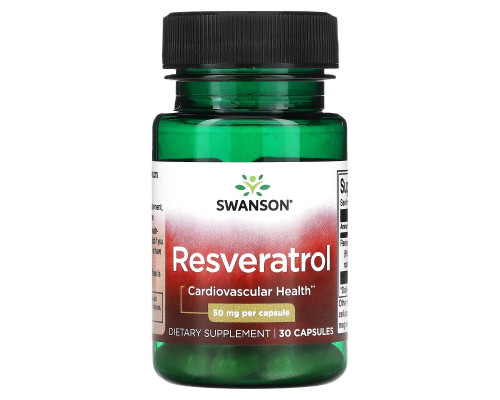 Swanson, Resveratrol, 50 mg, 30 Capsules Swanson, Resveratrol, 50 mg, 30 Capsules