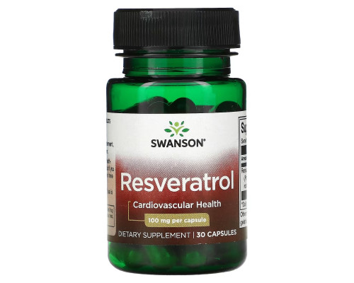 Swanson, Resveratrol, 100 mg, 30 Capsules Swanson, Resveratrol, 100 mg, 30 Capsules