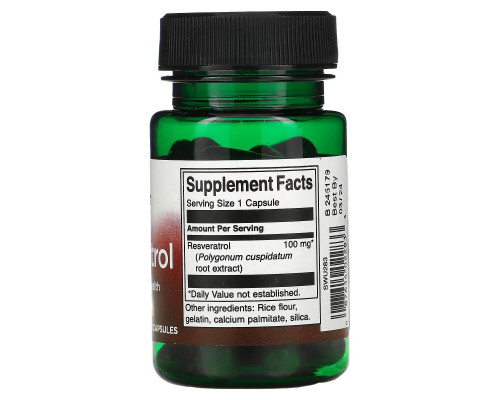 Swanson, Resveratrol, 100 mg, 30 Capsules Swanson, Resveratrol, 100 mg, 30 Capsules