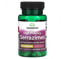 Пищеварительные ферменты High Potency Serrazimes, 34 mg, 60 Veggie Capsules