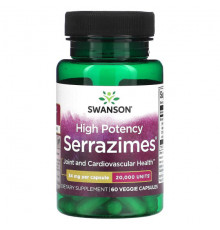 Пищеварительные ферменты High Potency Serrazimes, 34 mg, 60 Veggie Capsules