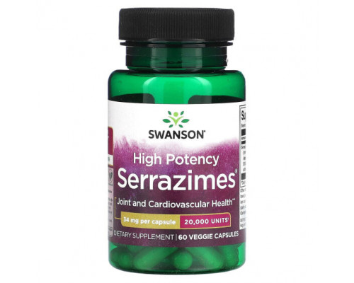 Пищеварительные ферменты High Potency Serrazimes, 34 mg, 60 Veggie Capsules Пищеварительные ферменты High Potency Serrazimes, 34 mg, 60 Veggie Capsules