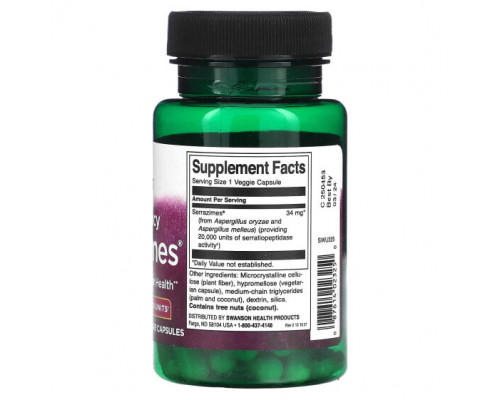 Пищеварительные ферменты High Potency Serrazimes, 34 mg, 60 Veggie Capsules Пищеварительные ферменты High Potency Serrazimes, 34 mg, 60 Veggie Capsules