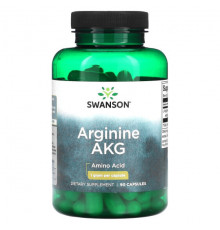 Аминокислоты Swanson, Аргинин AKG, 1 г, 90 капсул