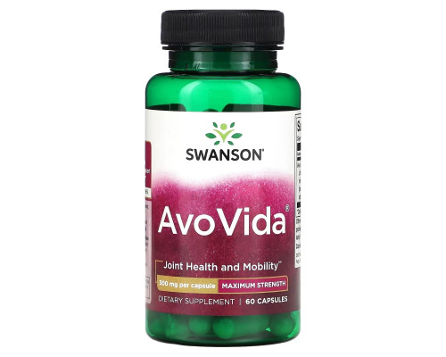 Swanson, AvoVida, Maximum Strength, 300 mg, 60 Capsules Swanson, AvoVida, Maximum Strength, 300 mg, 60 Capsules