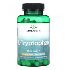 Для здорового сна Swanson, L-триптофан, 500 мг, 90 растительных капсул