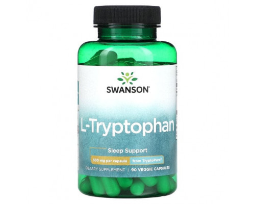 Для здорового сна Swanson, L-триптофан, 500 мг, 90 растительных капсул Для здорового сна Swanson, L-триптофан, 500 мг, 90 растительных капсул