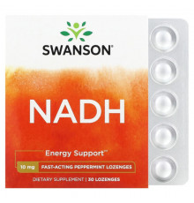 Витамины группы B Swanson, NADH, перечная мята, 10 мг, 30 пастилок