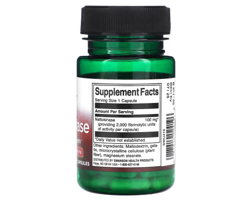 Swanson, Nattokinase, 100 mg , 30 Capsules Swanson, Nattokinase, 100 mg , 30 Capsules