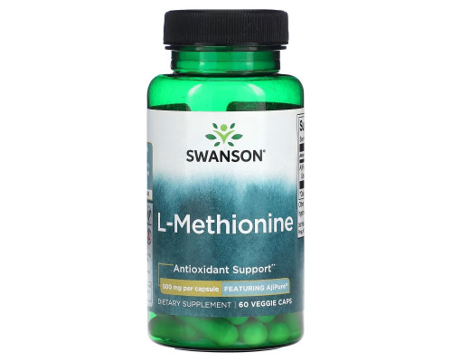 Swanson, L-Methionine, Featuring AjiPure, 500 mg, 60 Veggie Caps Swanson, L-Methionine, Featuring AjiPure, 500 mg, 60 Veggie Caps