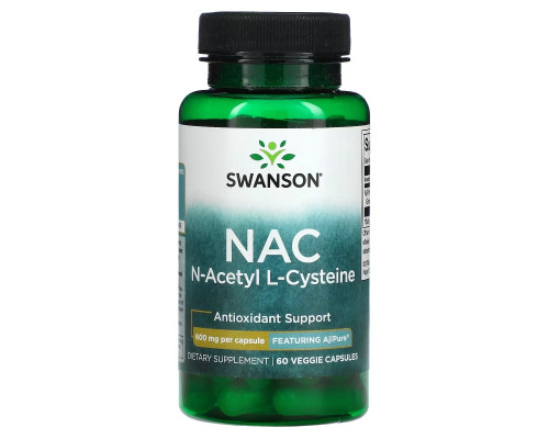 Swanson, NAC, N-Acetyl L-Cysteine, 600 mg, 60 Veggie Capsules Swanson, NAC, N-Acetyl L-Cysteine, 600 mg, 60 Veggie Capsules