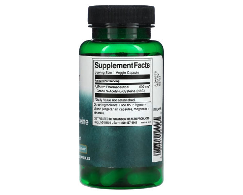 Swanson, NAC, N-Acetyl L-Cysteine, 600 mg, 60 Veggie Capsules Swanson, NAC, N-Acetyl L-Cysteine, 600 mg, 60 Veggie Capsules