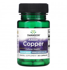 Swanson, Albion Copper, 2 мг, 60 капсул