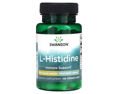 Swanson, L-Histidine, 500 mg, 60 Veggie Caps Swanson, L-Histidine, 500 mg, 60 Veggie Caps